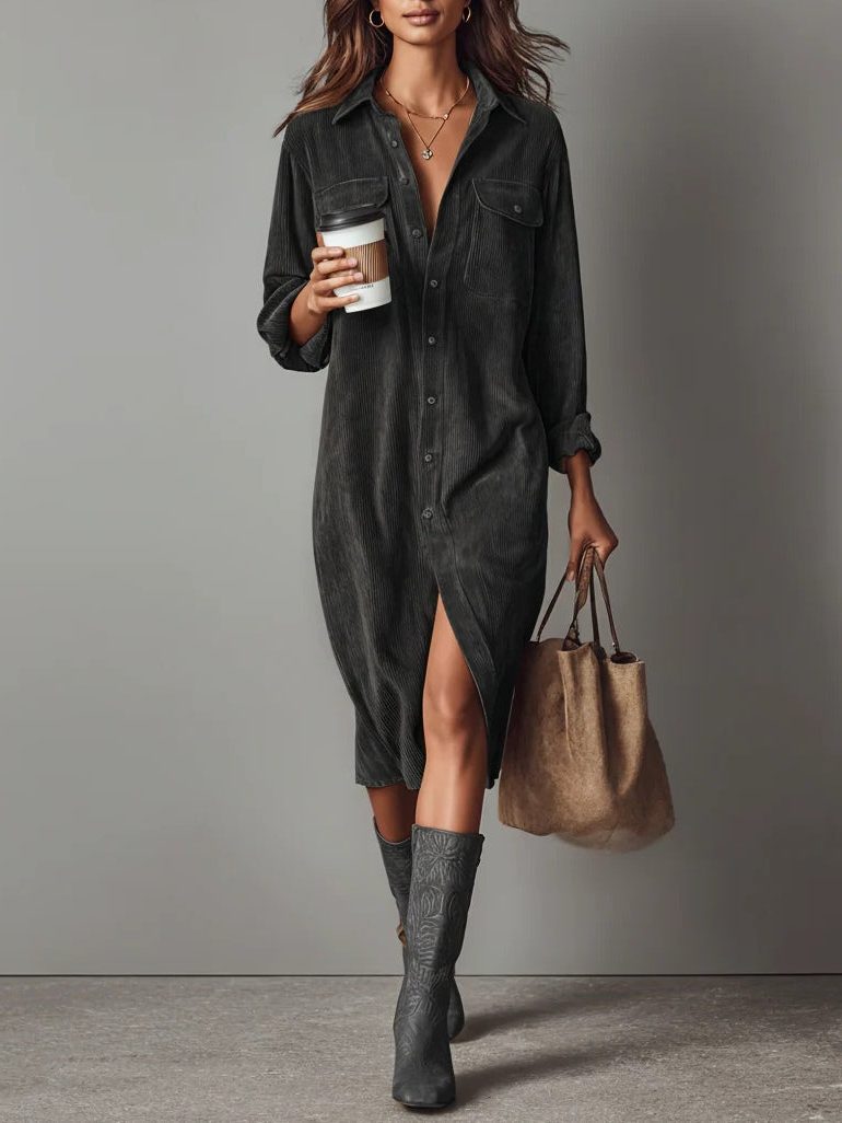 Albertine | Button-Down Midi Shirt Dress for Women