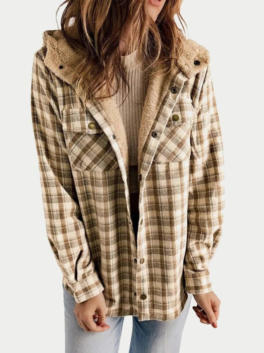 Alcina | Oversized Plaid Jacket with Hood for Women