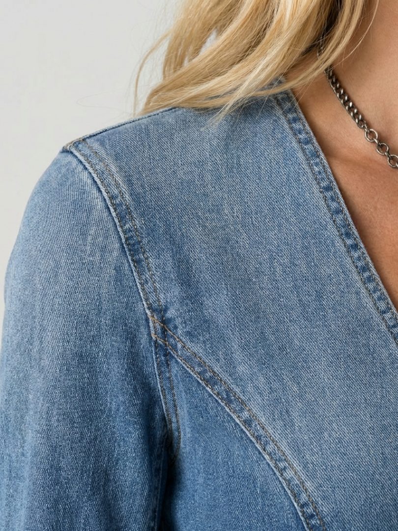 Alira | Denim Maxi Dress with Button-Front for Women