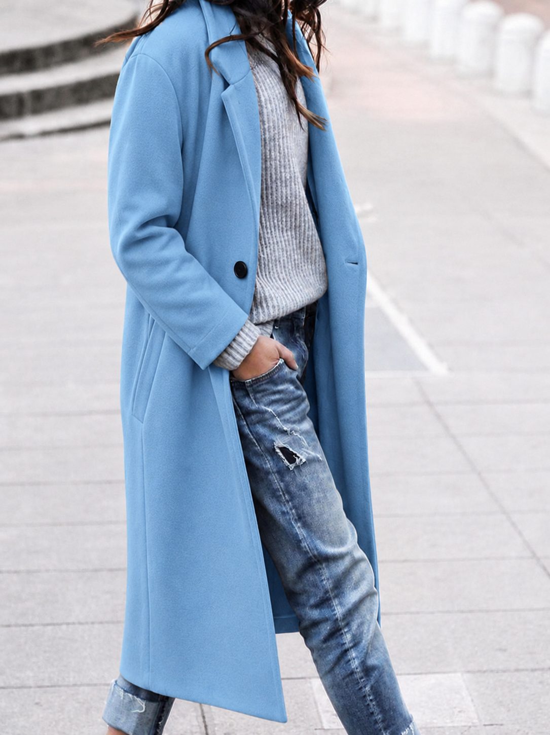 Angelika | Oversized Button-Up Winter Coat with Lapel for Women