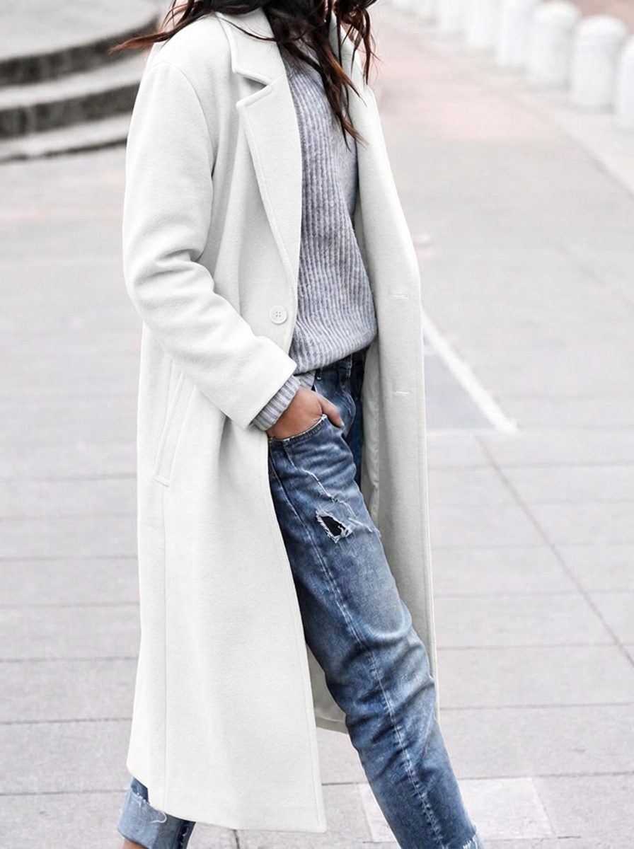 Angelika | Oversized Button-Up Winter Coat with Lapel for Women