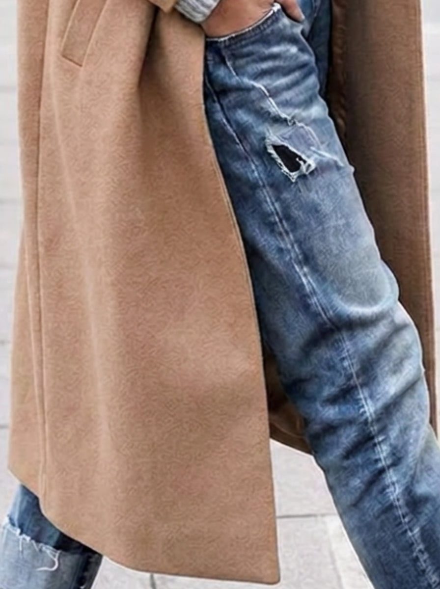 Angelika | Oversized Button-Up Winter Coat with Lapel for Women