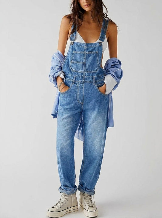 Annette | Denim Straight Leg Overall for Women