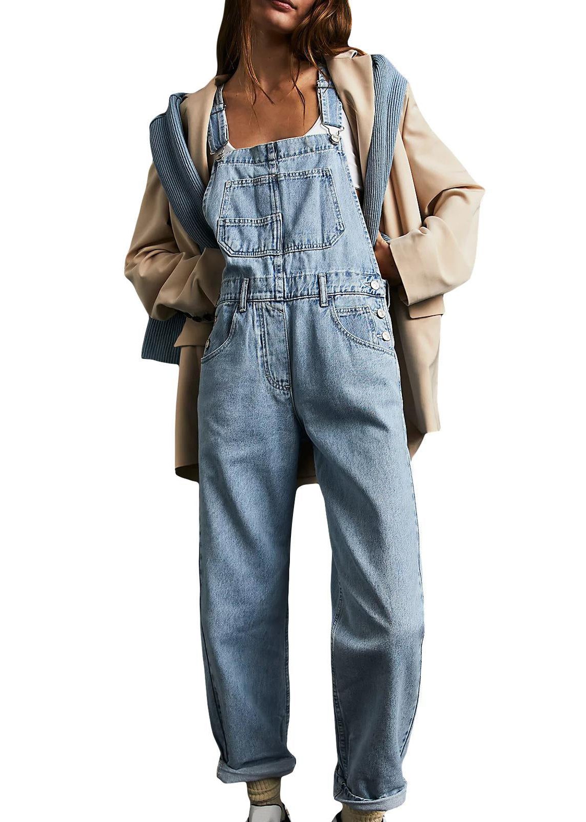 Annette | Denim Straight Leg Overall for Women