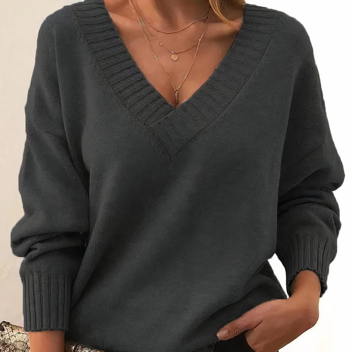 Antonella | Cashmere Sweater with V-Neckline for Women
