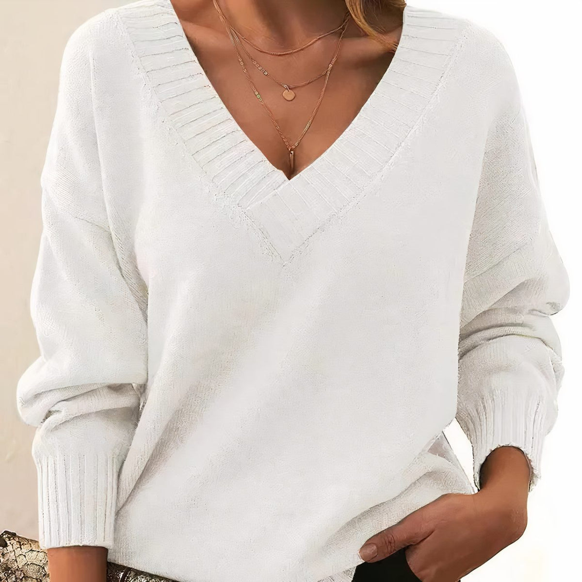 Antonella | Cashmere Sweater with V-Neckline for Women