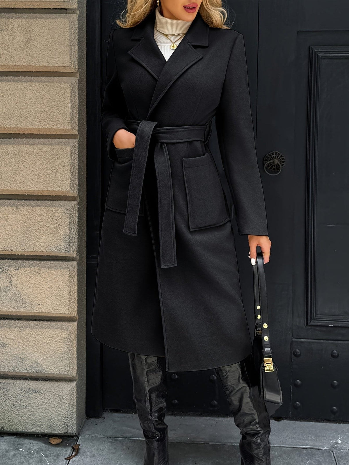 Arwen | Long Coat with Belt for Women