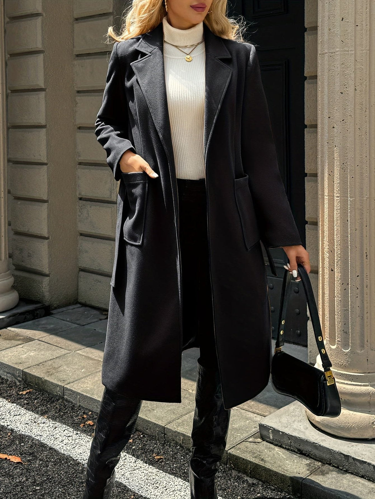 Arwen | Long Coat with Belt for Women