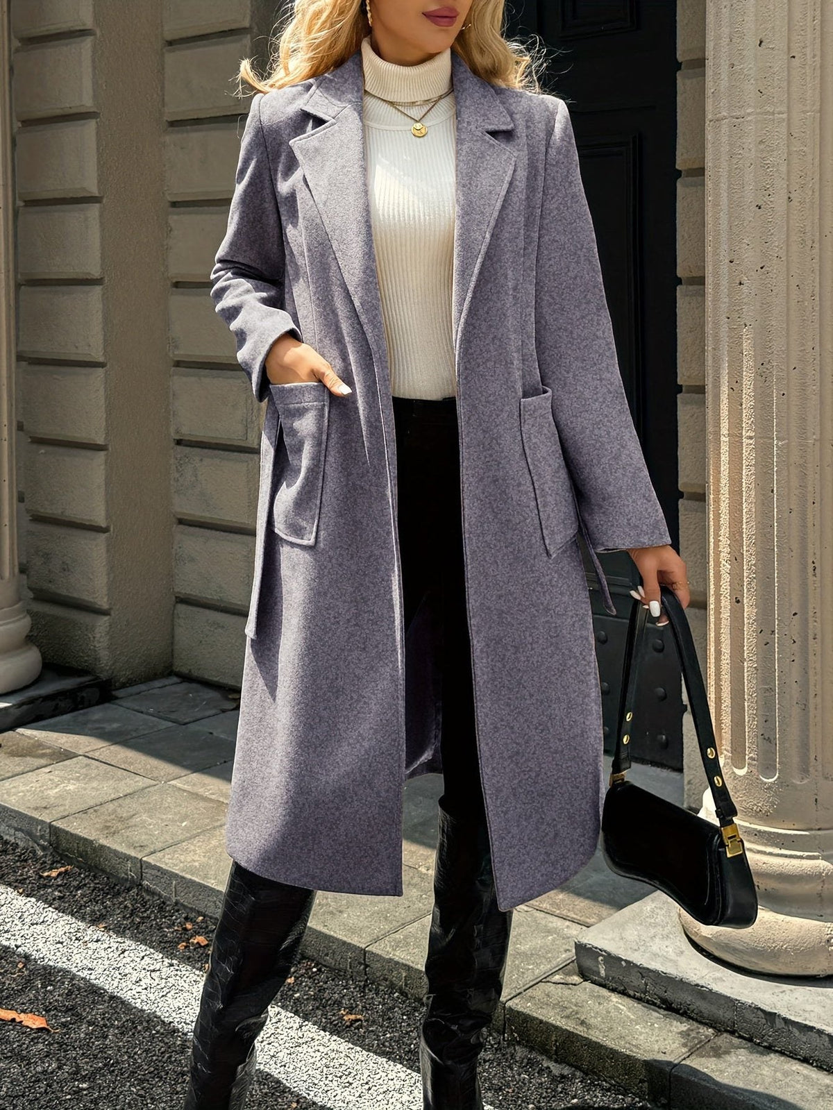 Arwen | Long Coat with Belt for Women