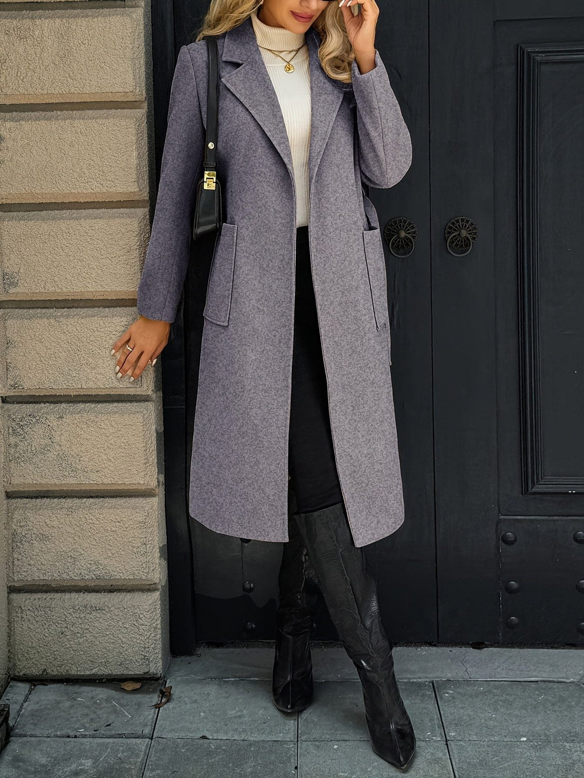 Arwen | Long Coat with Belt for Women
