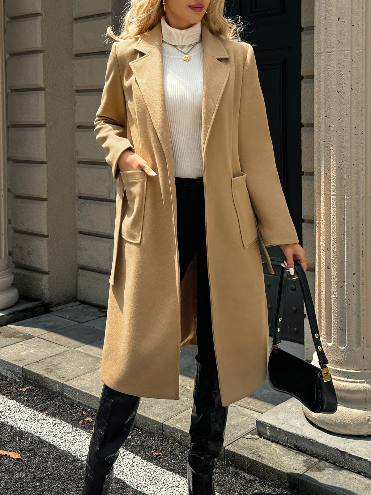 Arwen | Long Coat with Belt for Women