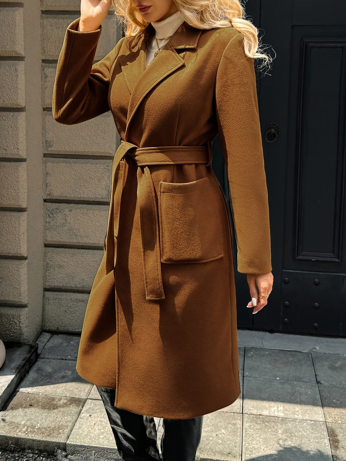 Arwen | Long Coat with Belt for Women