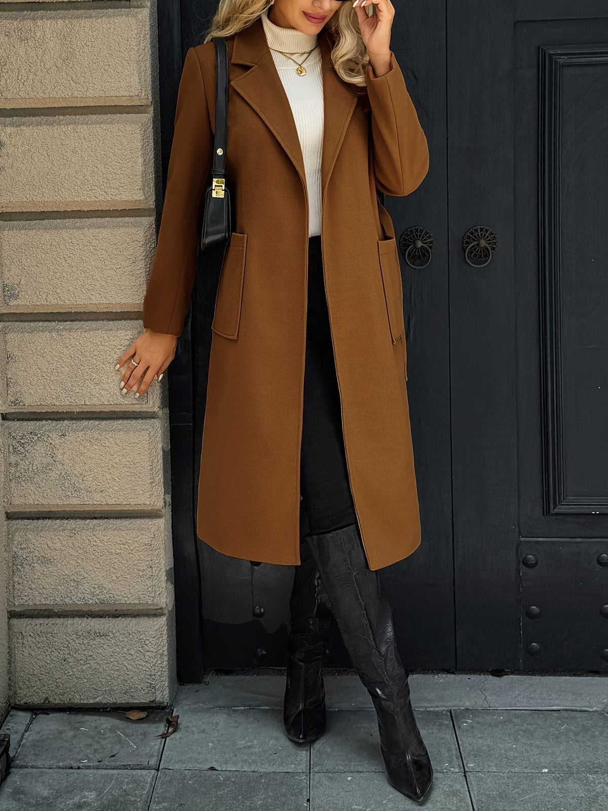 Arwen | Long Coat with Belt for Women
