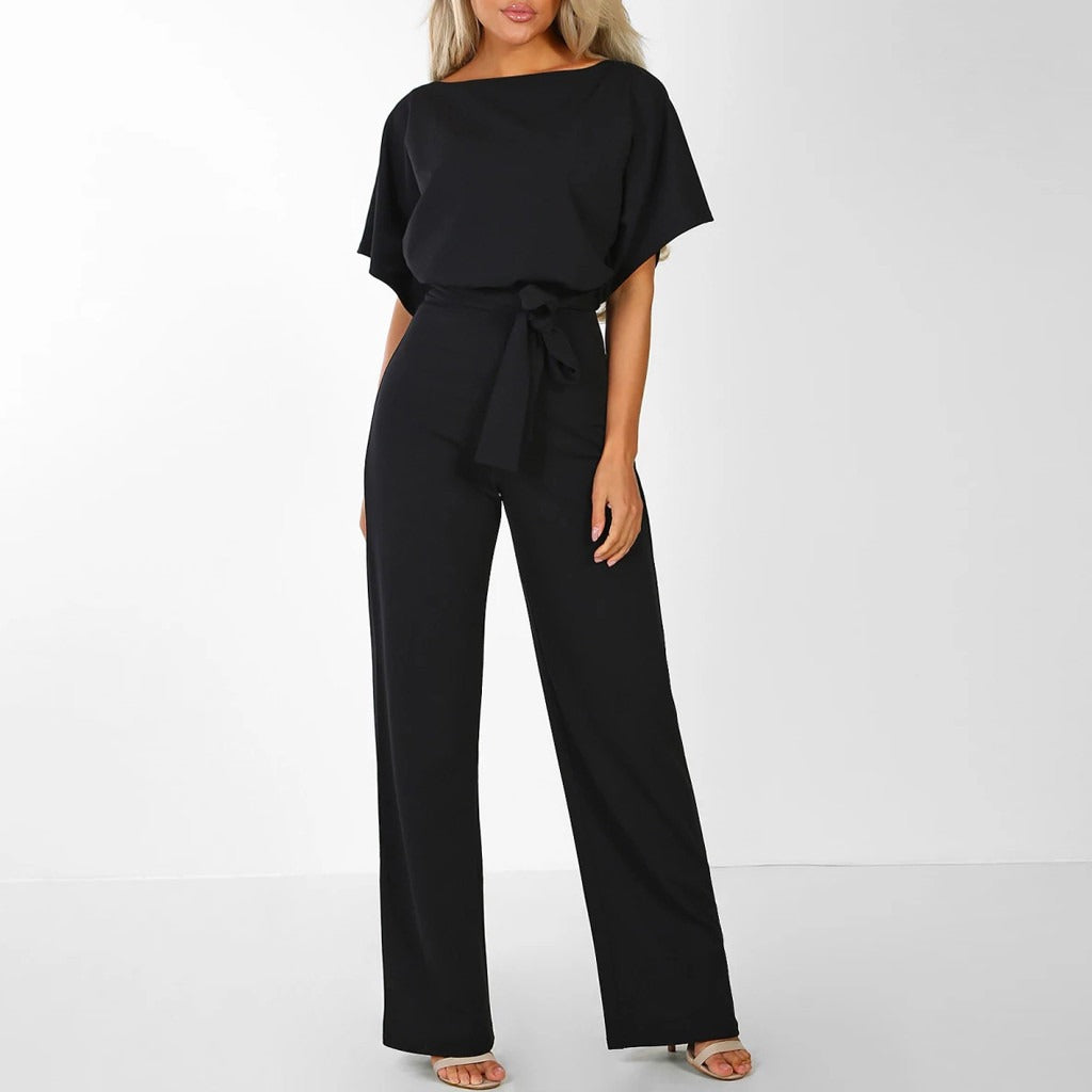 Fidelia | Wide Leg Jumpsuit with Tie-Front for Women