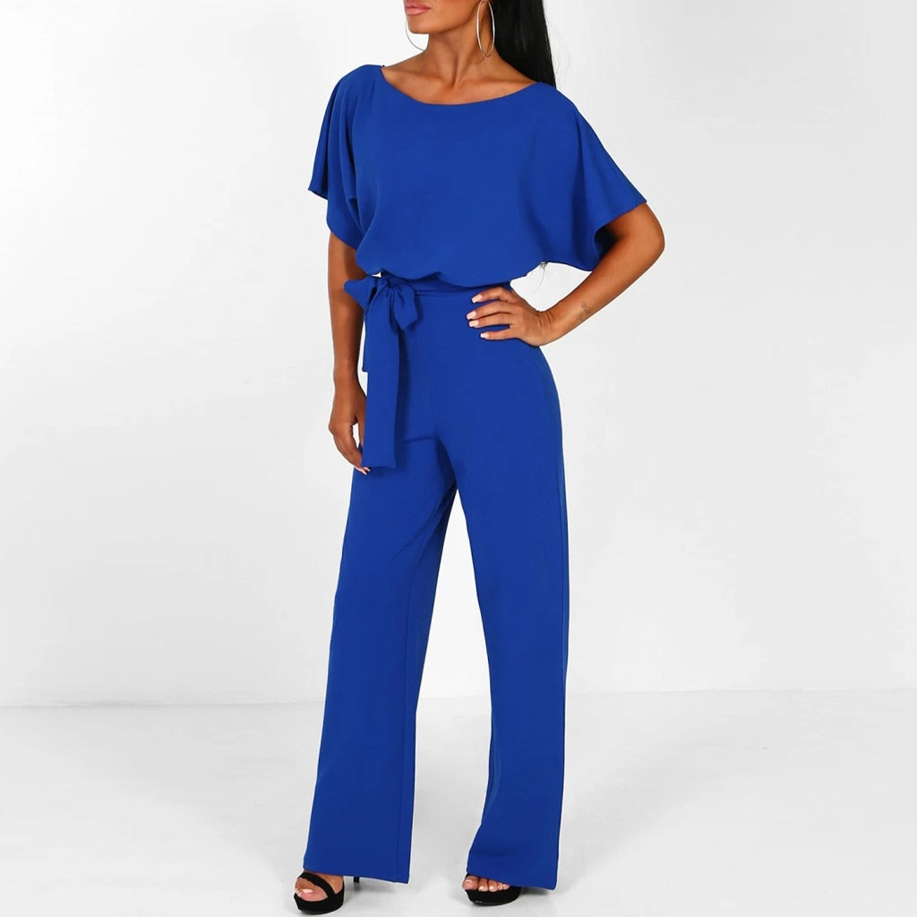 Fidelia | Wide Leg Jumpsuit with Tie-Front for Women