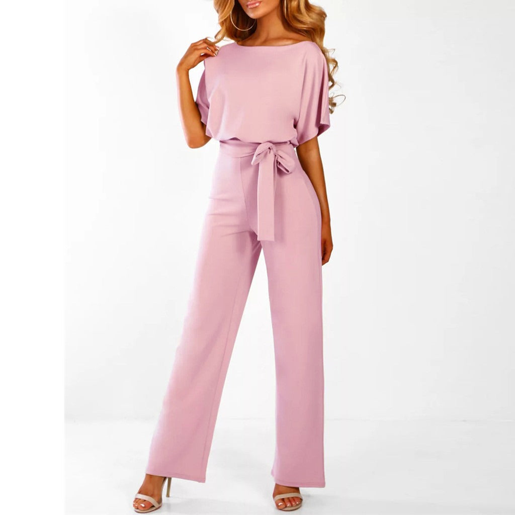 Fidelia | Wide Leg Jumpsuit with Tie-Front for Women
