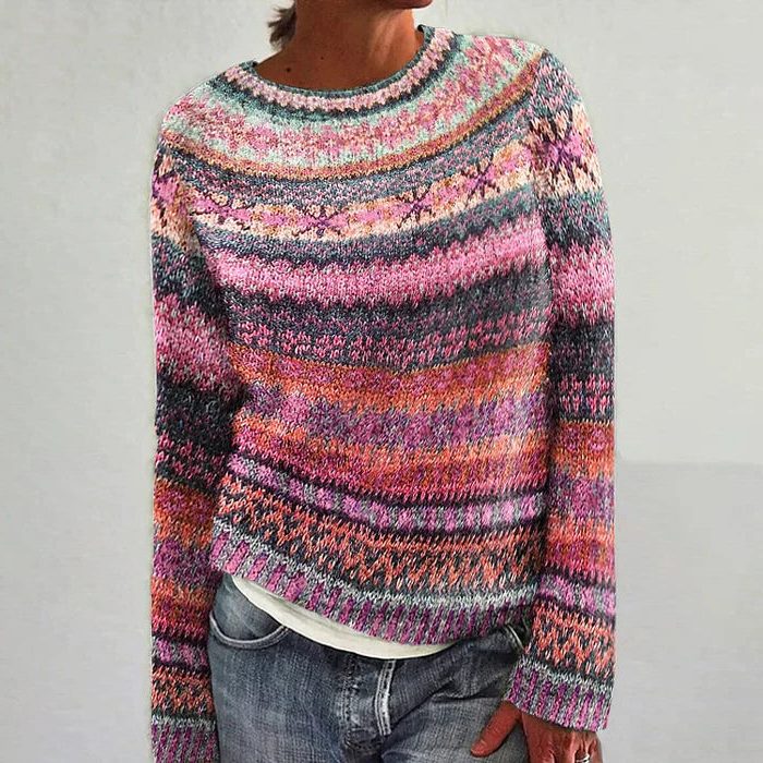 Briallen | Fair Isle Sweater with Crew Neck for Women