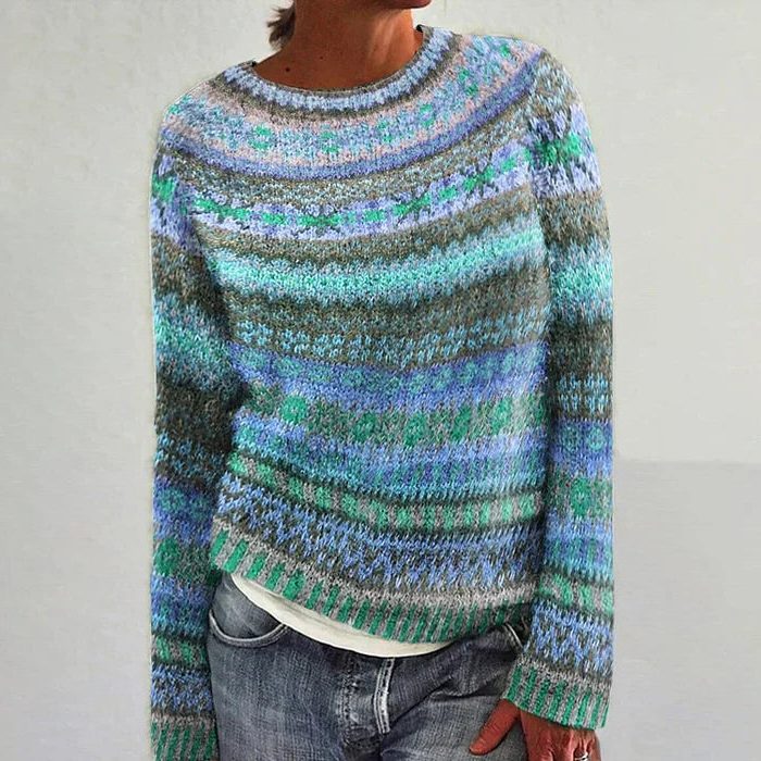 Briallen | Fair Isle Sweater with Crew Neck for Women