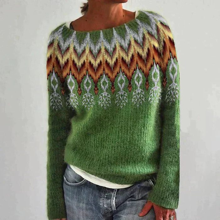 Briallen | Fair Isle Sweater with Crew Neck for Women