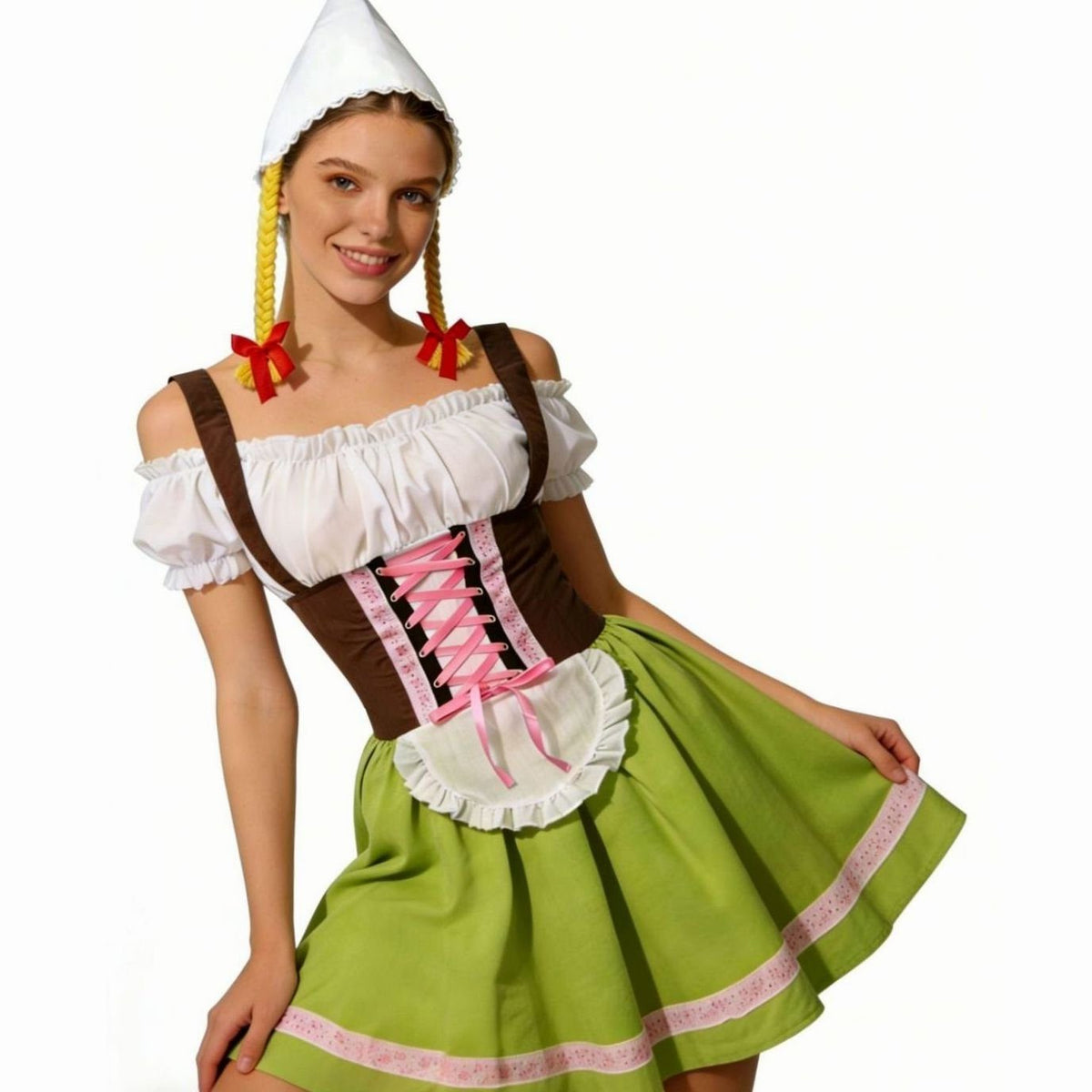 Cassia | Oktoberfest A-Line Dirndl Dress with Lace-Up Corset for Women