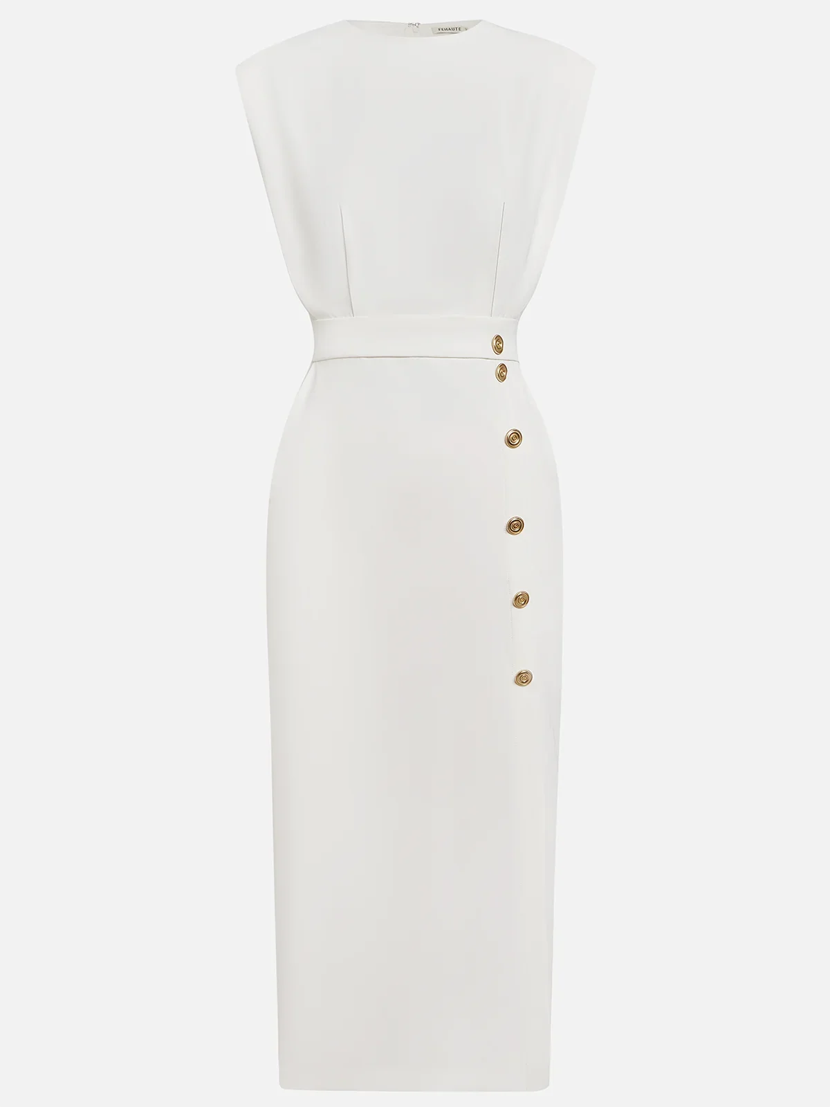 Anthea | Sleeveless Midi Dress with Button-Front for Women