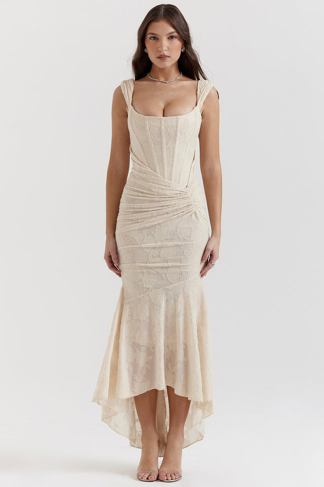 Charlotte | Wedding Guest Ruched Bodycon Maxi Dress for Women