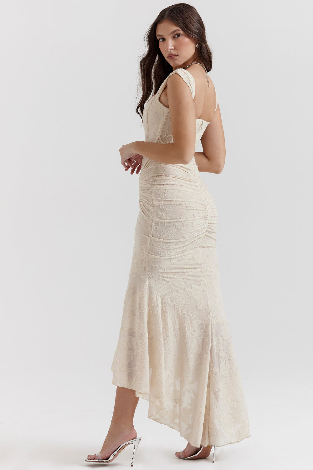 Charlotte | Wedding Guest Ruched Bodycon Maxi Dress for Women
