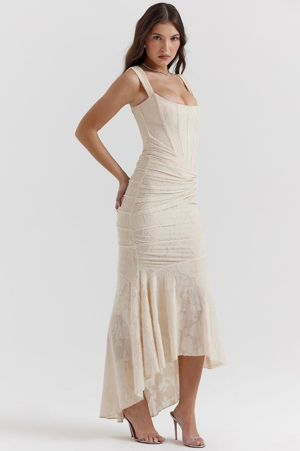 Charlotte | Wedding Guest Ruched Bodycon Maxi Dress for Women