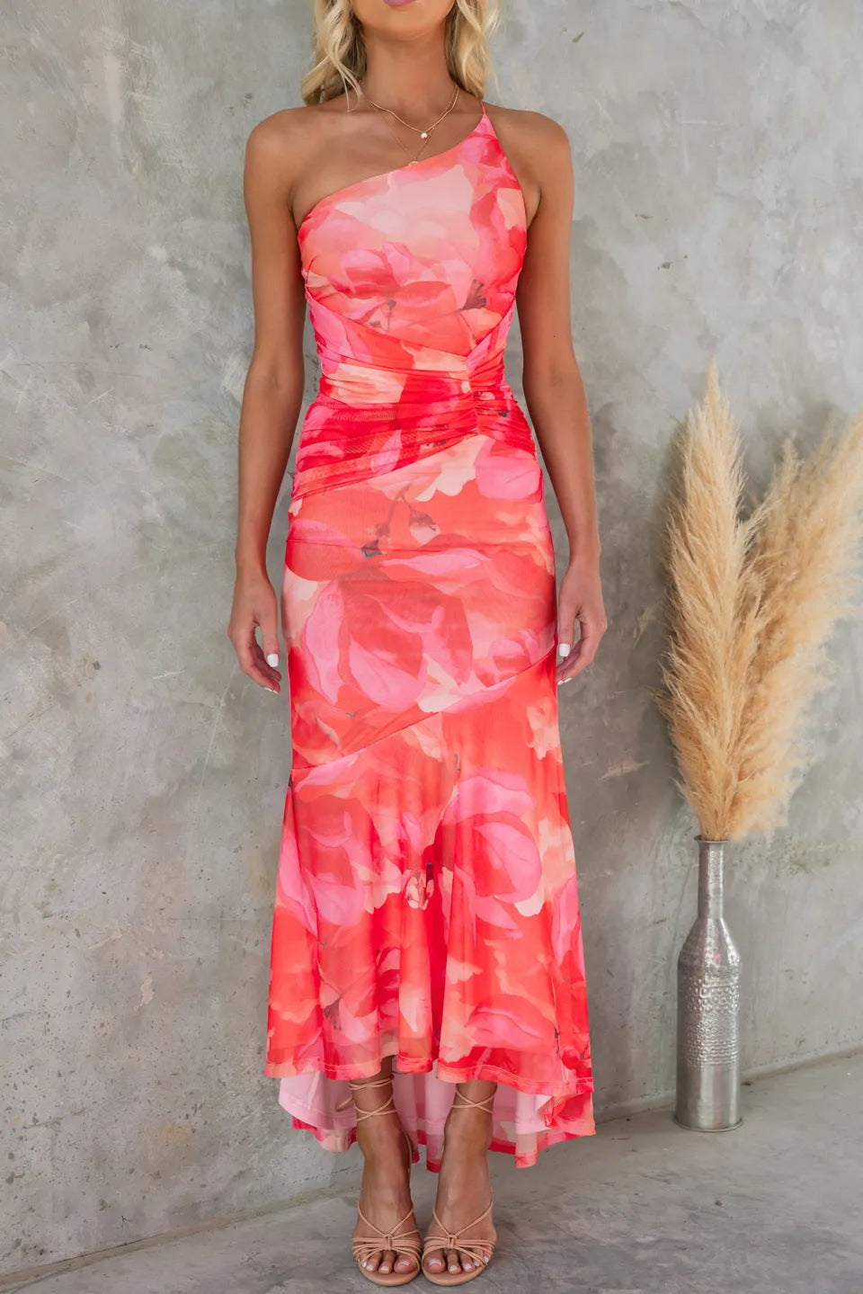 Chandra | Floral Wedding Guest Strapless Maxi Dress for Women