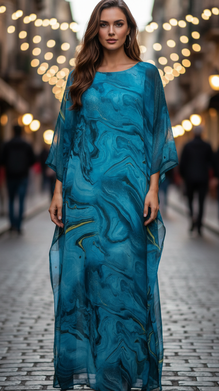 Aura | Wedding Guest Maxi Dress with Batwing Sleeves for Women