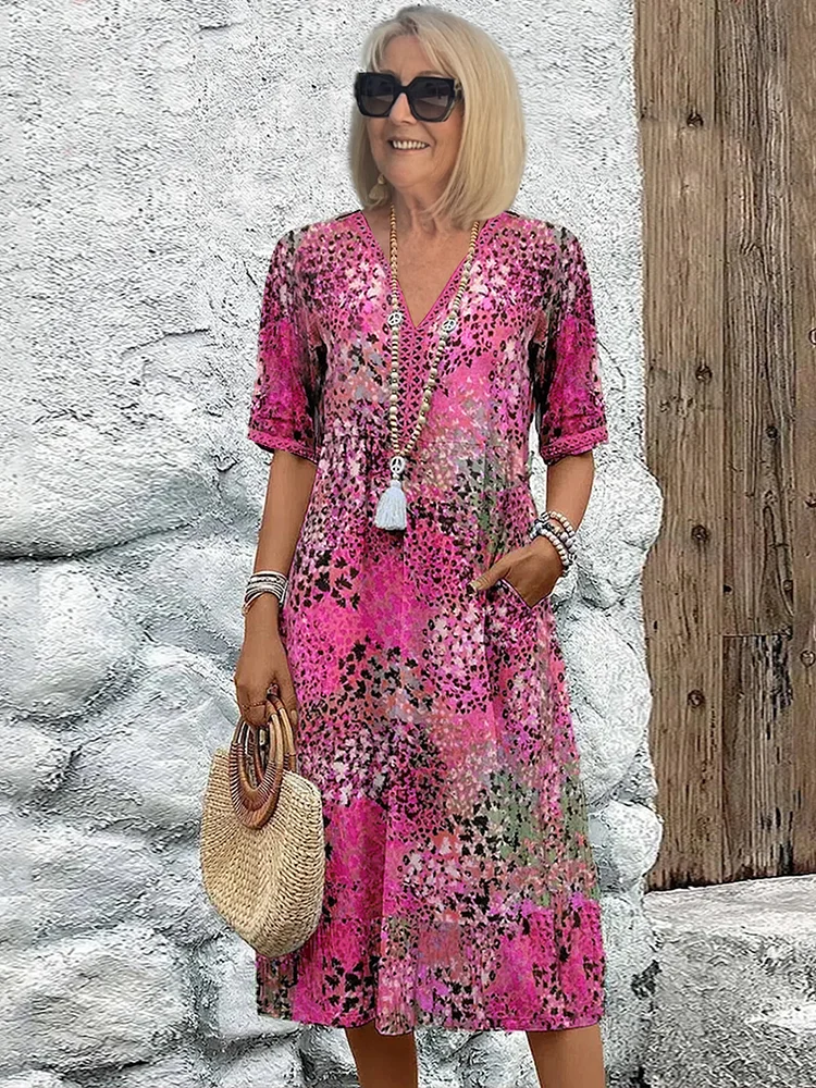Evelyn | V-Neck Midi Dress for Women
