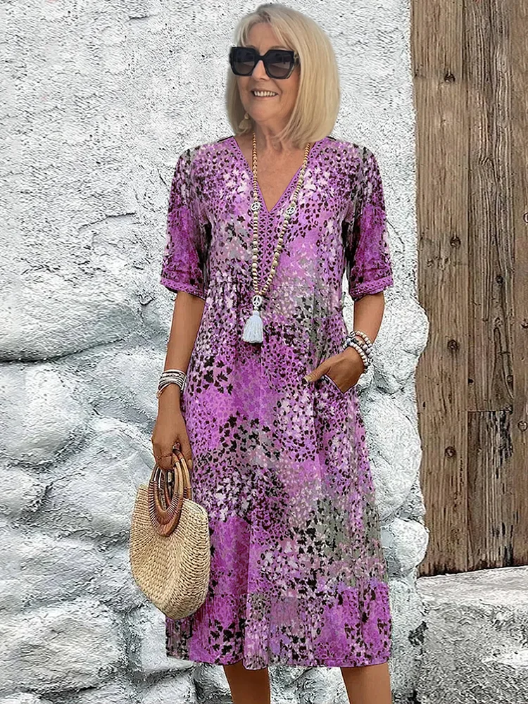 Evelyn | V-Neck Midi Dress for Women