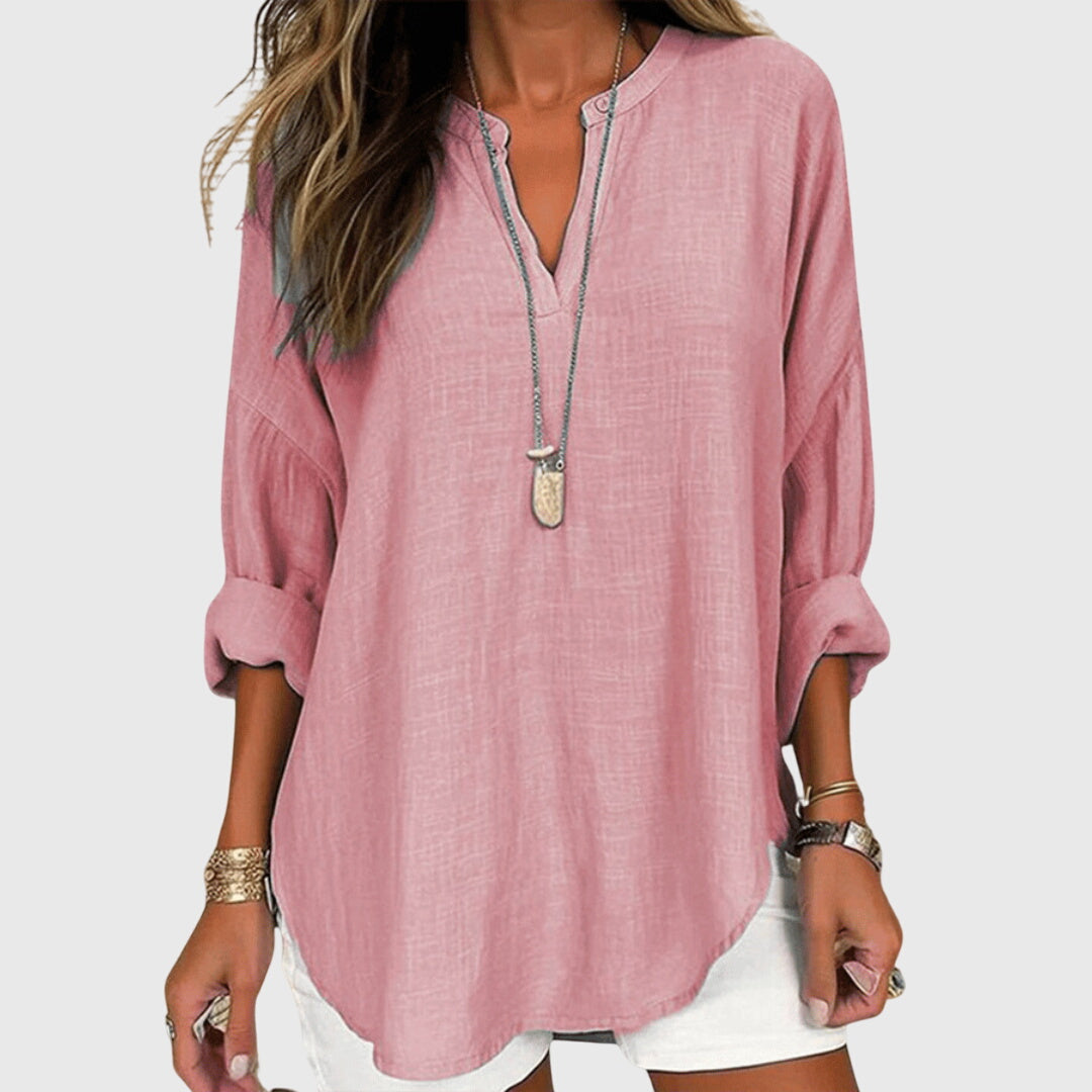 Eglantine | Tunic Shirt with V-Neck and Long Sleeves for Women