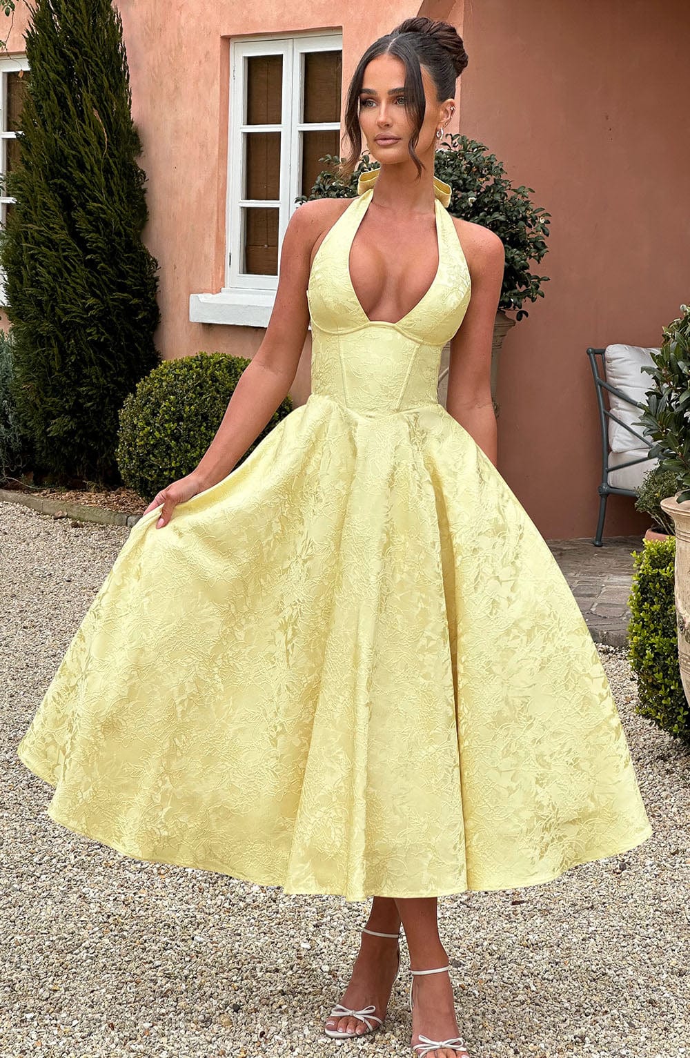 Caroline | Wedding Guest A-Line Midi Dress for Women