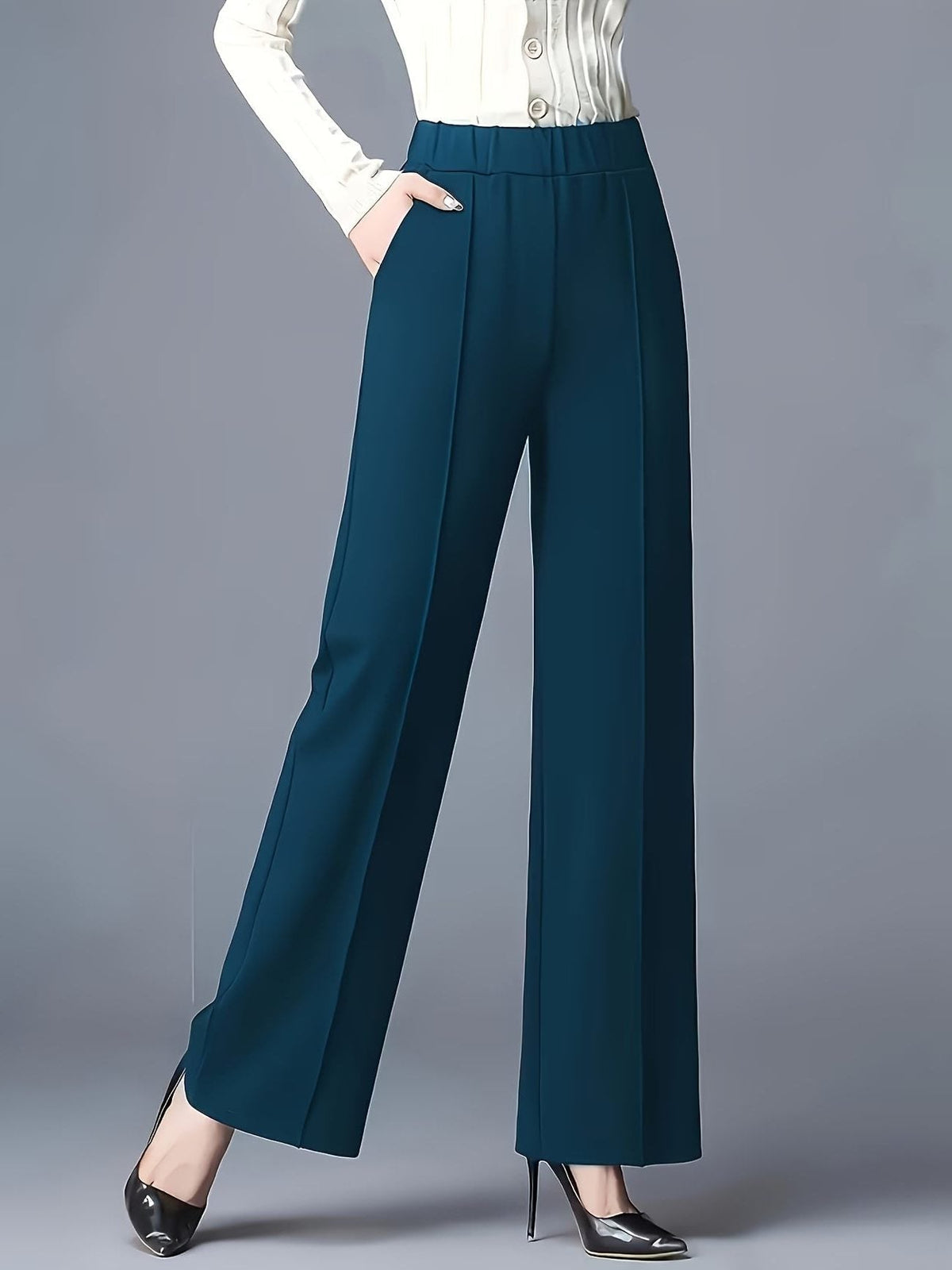 Elvire | High-Waisted Wide Leg Pants for Women