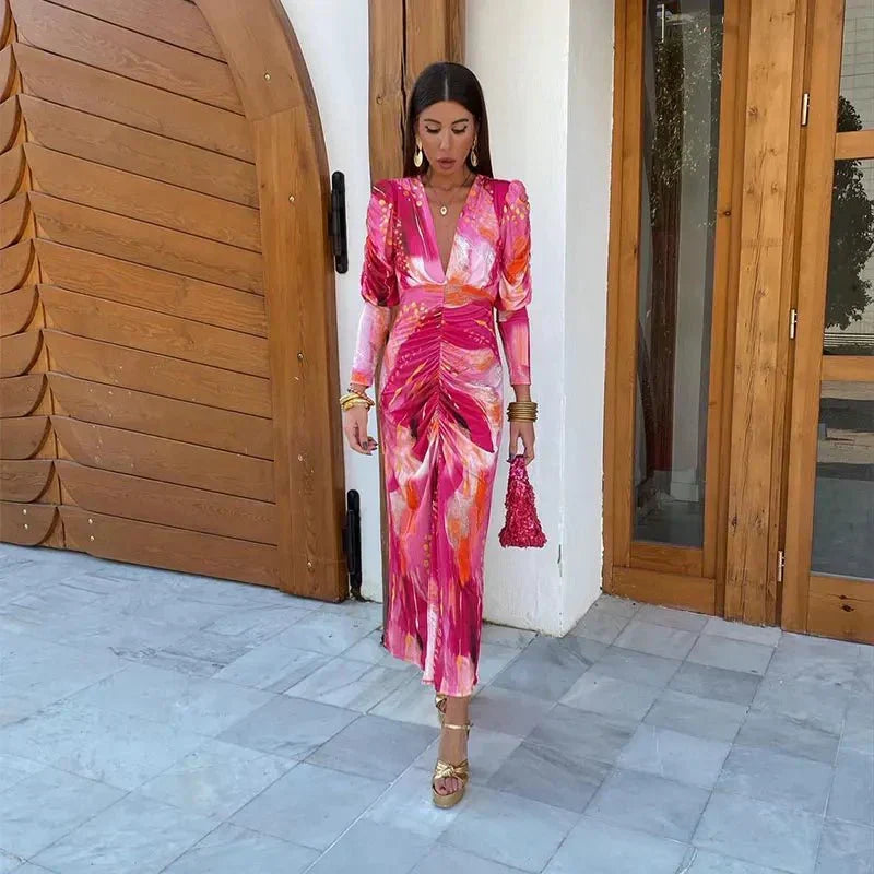 Anastasia | Wedding Guest Wrap Maxi Dress with V-Neck for Women