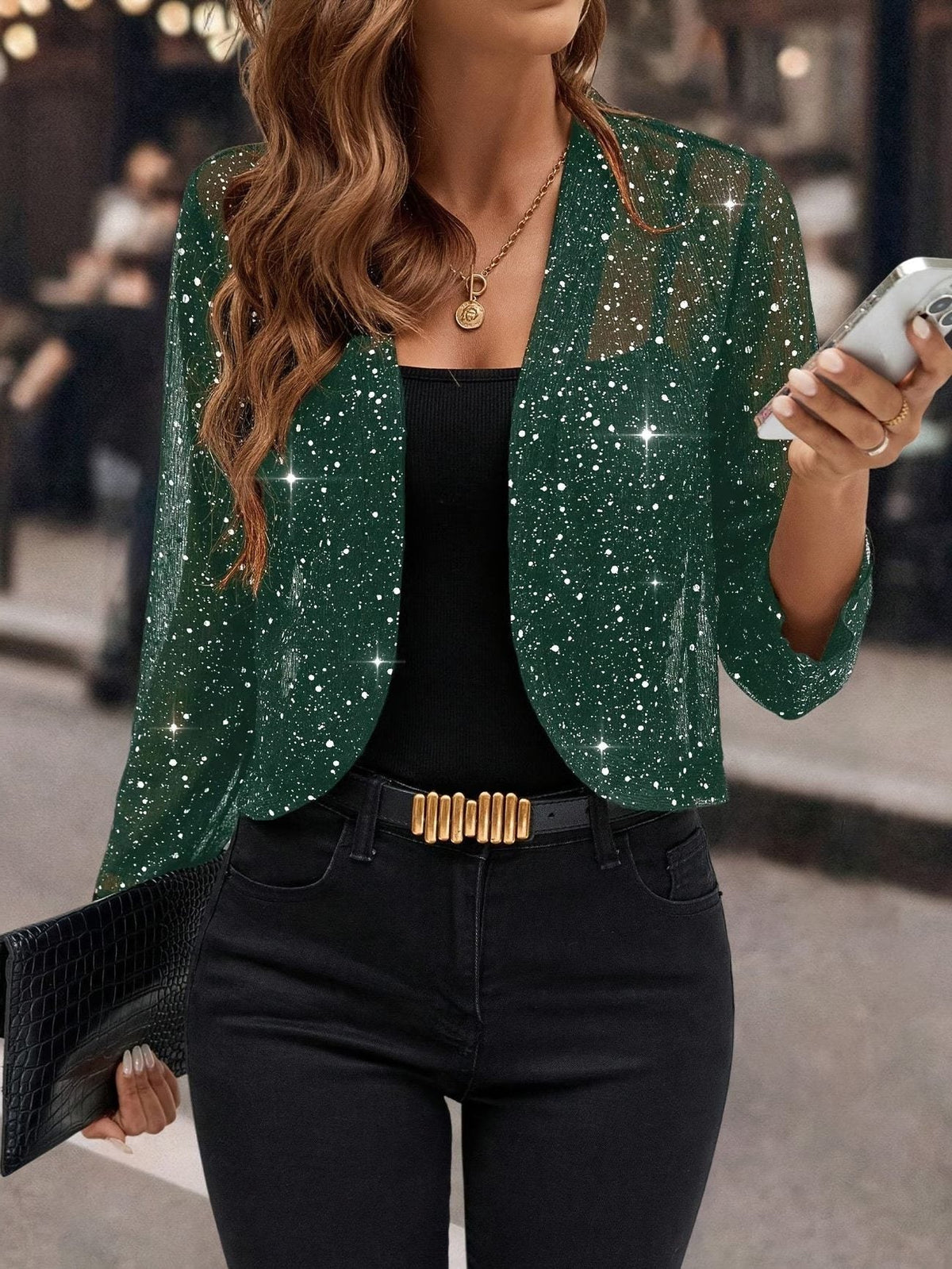 Eshe | Sequin Long Cardigan for Women