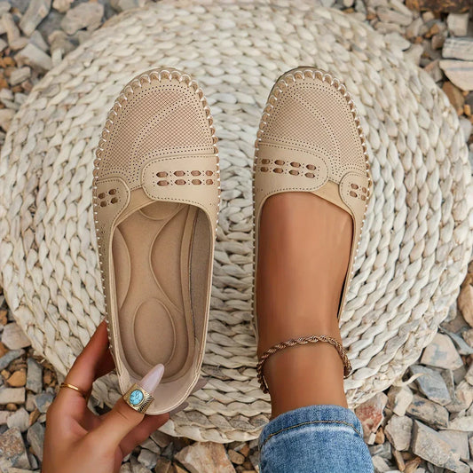 Perforated Mary Jane Flats for Women