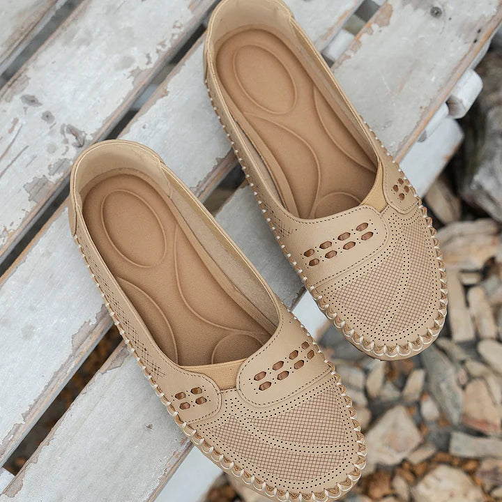 Perforated Mary Jane Flats for Women