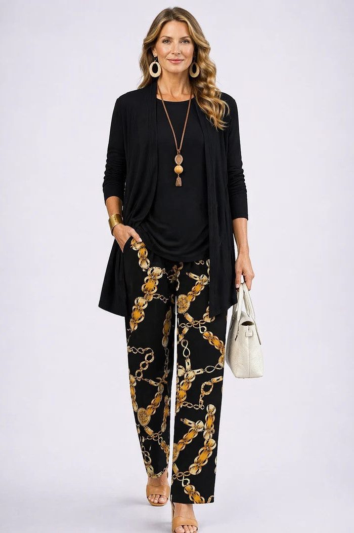 Evelyn | Floral Longline Cardigan Three-Piece Set for Women
