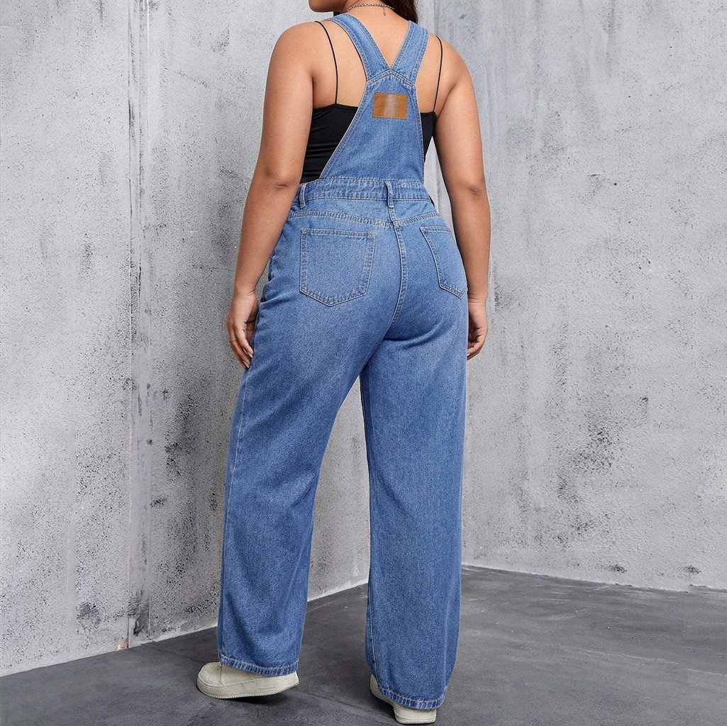 Fallon | Denim Straight Leg Overalls for Women