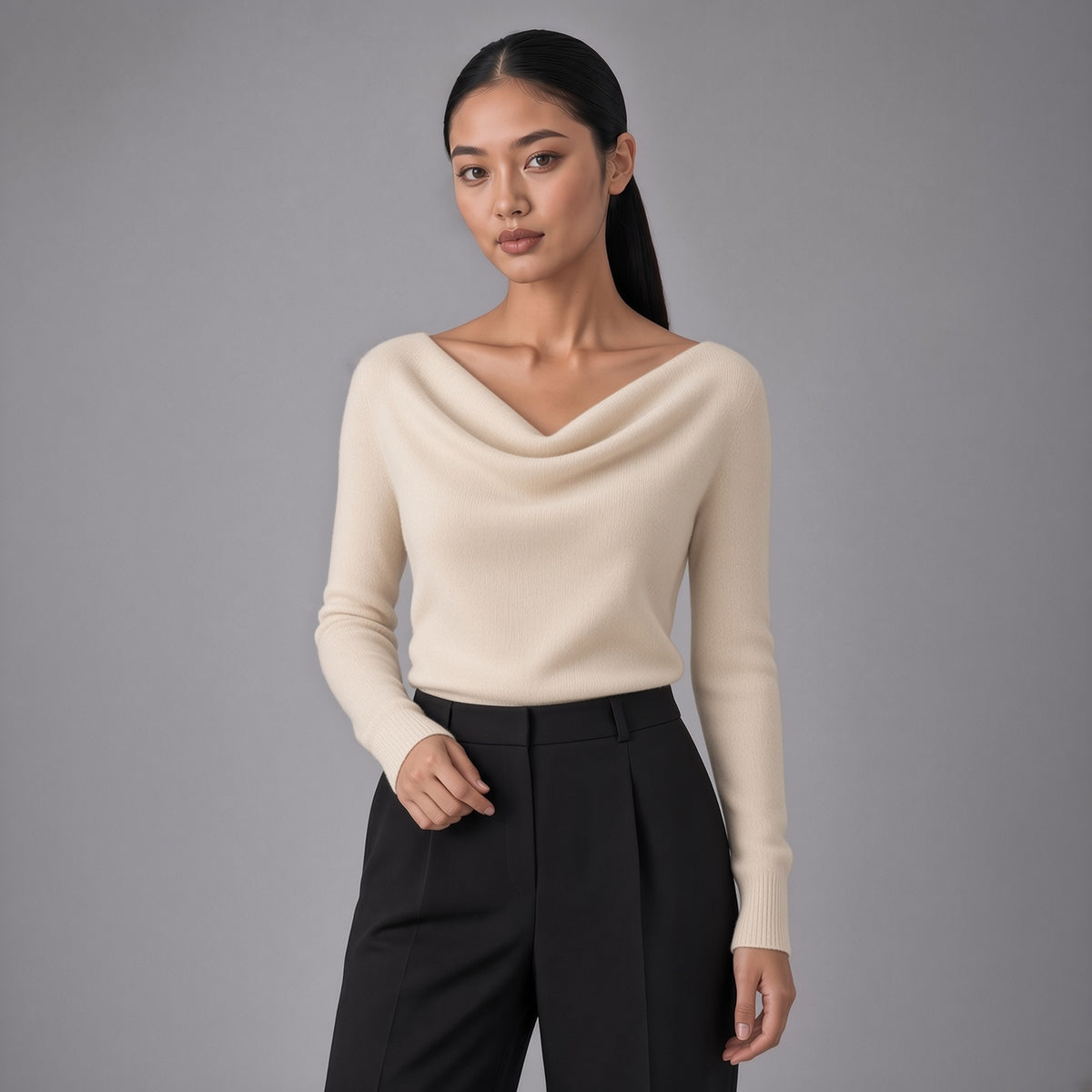 Elara | Refined Cowl Neck Top