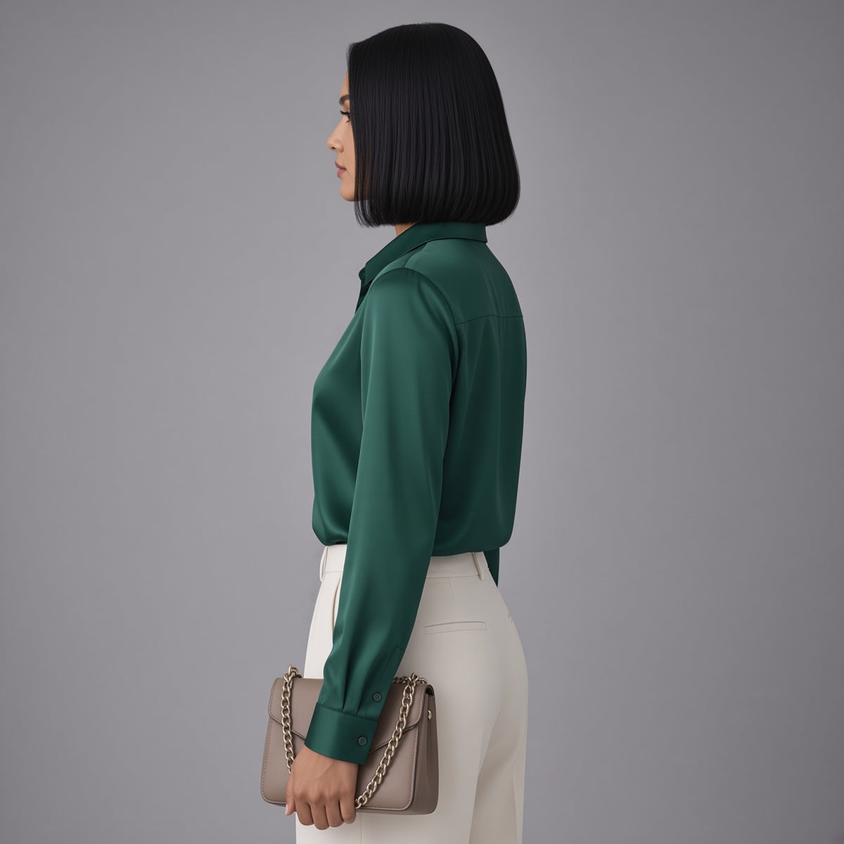 Evelisse | Elegant Satin Wrap Blouse