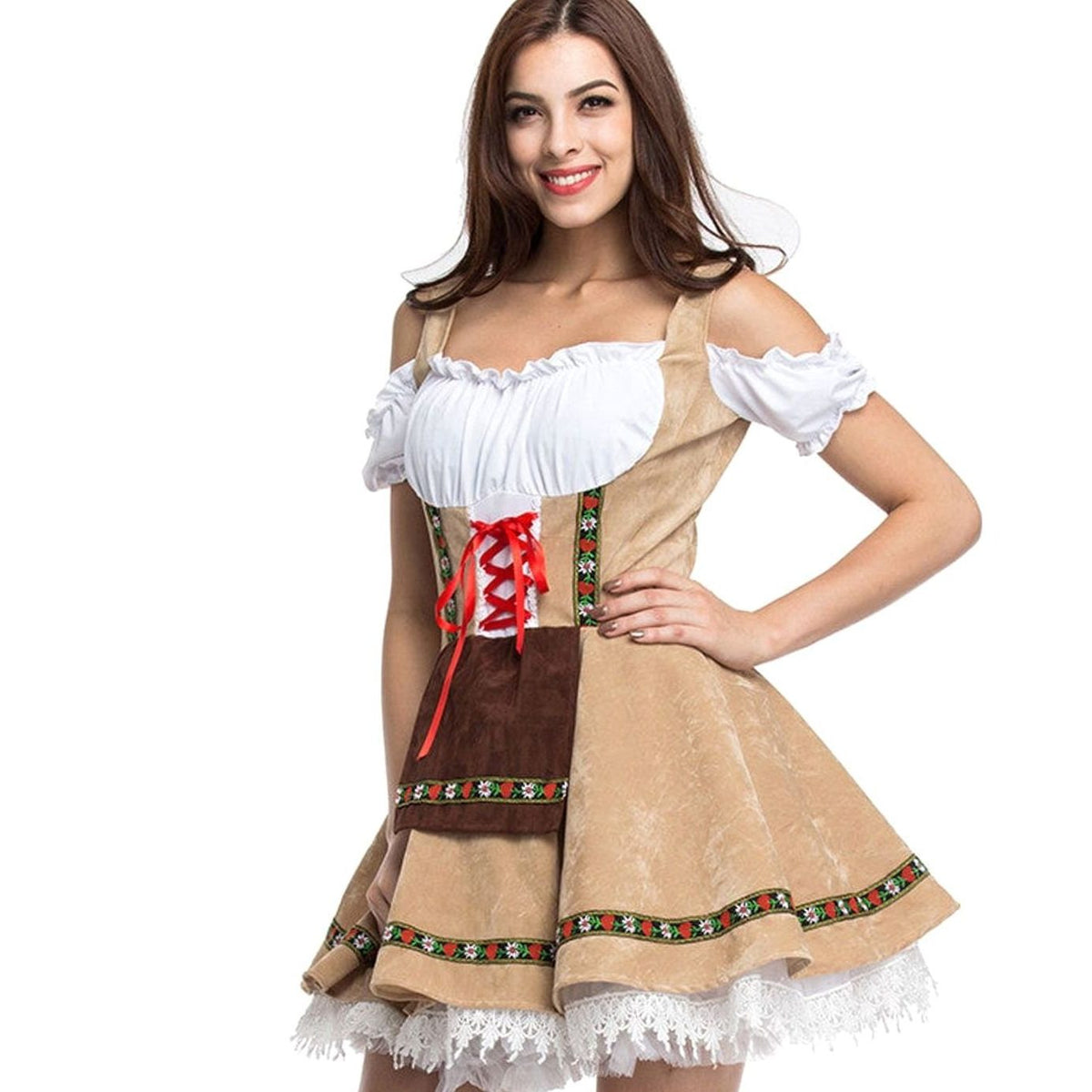 Gwen | Oktoberfest Off-Shoulder Lace-Up Dirndl Dress for Women