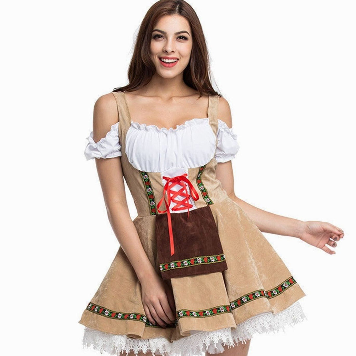Gwen | Oktoberfest Off-Shoulder Lace-Up Dirndl Dress for Women