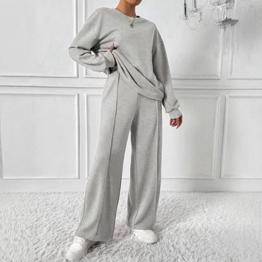 Hanne | Oversized Sweatshirt and High Waist Pants Set with Long Sleeves for Women
