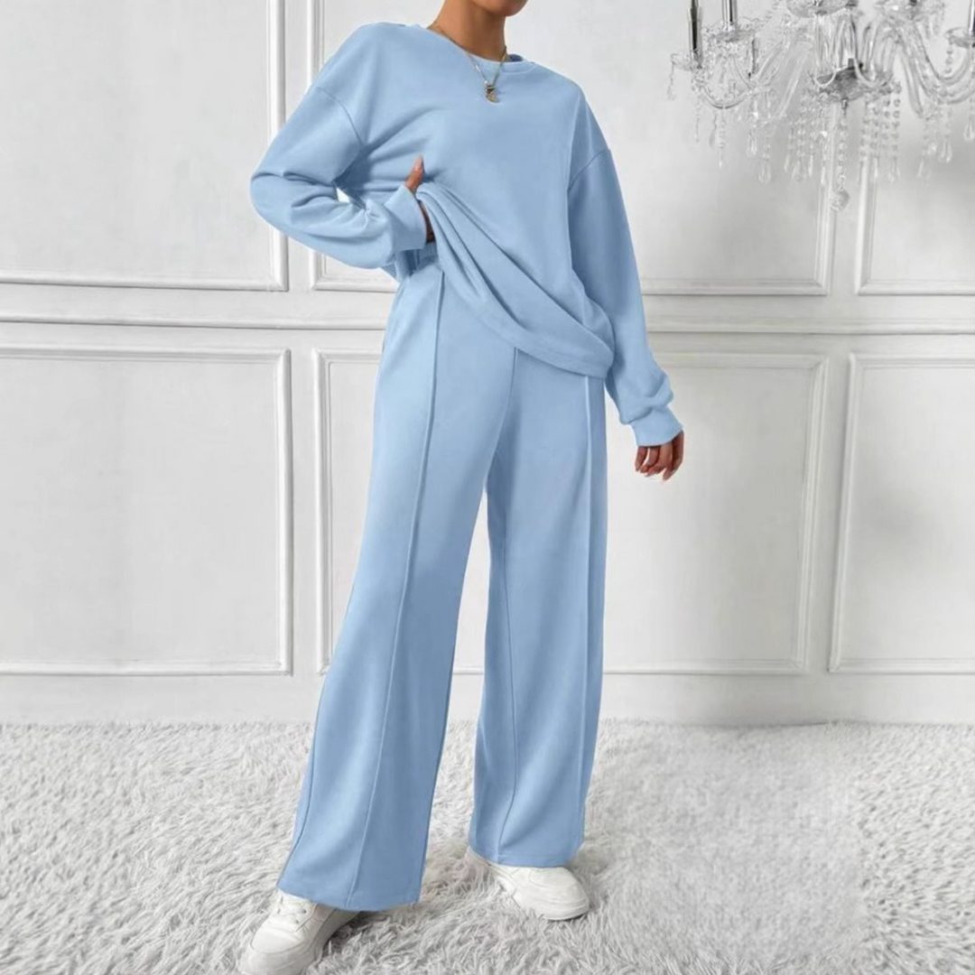 Hanne | Oversized Sweatshirt and High Waist Pants Set with Long Sleeves for Women