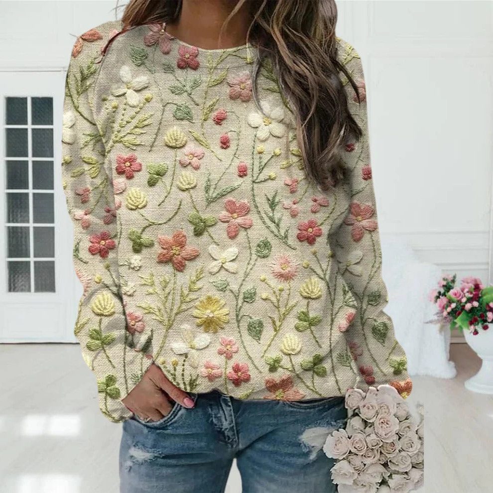 Hope | Fair Isle Oversized Sweater with Crew Neck for Women
