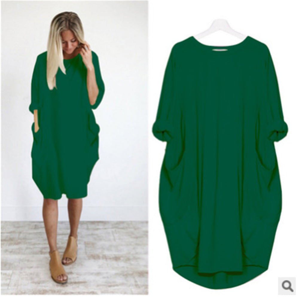Pocket Midi Dress – Casual Dress | Elara