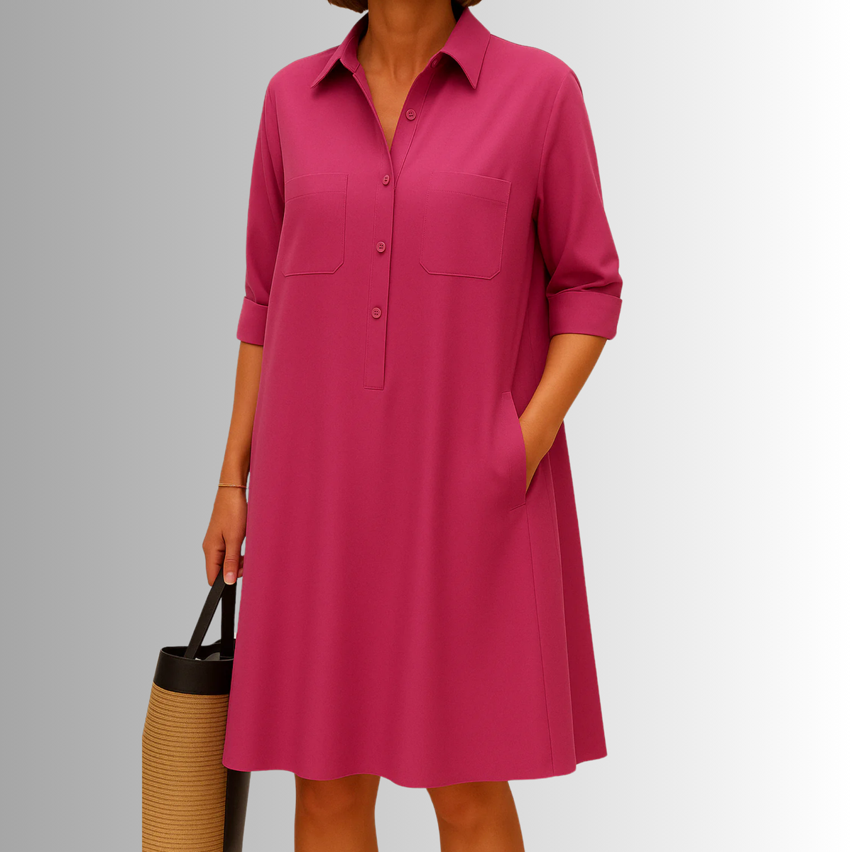 Button-Down A-Line Dress – Elegant Dress | Sophia